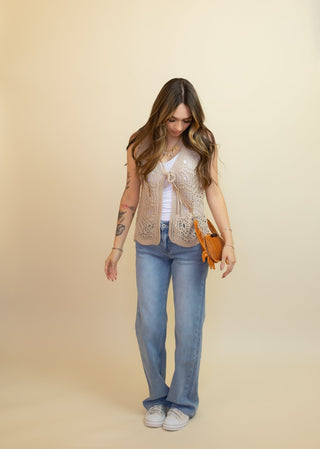 The Sand Dollar Open Knit Vest - 130 Basics - The Farmhouse