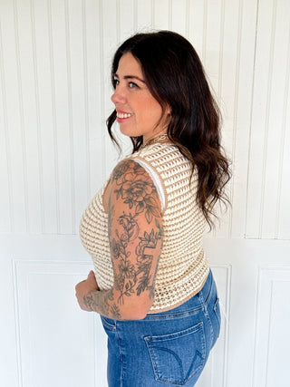 The Sandstripe Crochet Tank - 110 Blouses - The Farmhouse