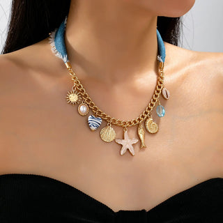 The Sandy Cove Denim Necklace - 260 Fashion Accessories - The Farmhouse