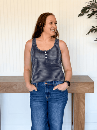 The Seacliff Knit Tank, Denim - 100 Casual Tops - The Farmhouse