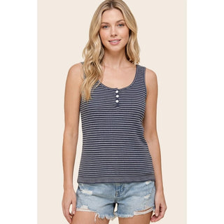 The Seacliff Knit Tank, Denim - 100 Casual Tops - The Farmhouse