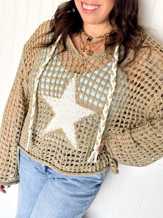The Shooting Star Knit Hoodie - 140 Sweatshirts + Sweaters - The Farmhouse