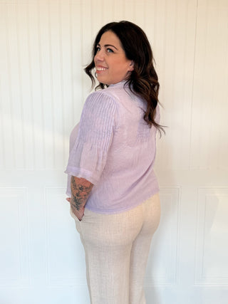 The Sienna Pintuck Blouse, Lilac - 110 Blouses - The Farmhouse
