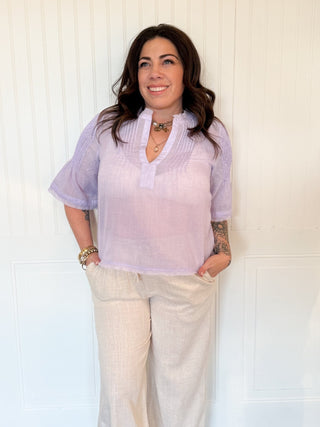 The Sienna Pintuck Blouse, Lilac - 110 Blouses - The Farmhouse