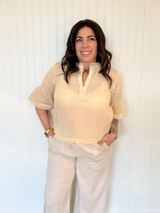 The Sienna Pintuck Blouse, Sunshine - 110 Blouses - The Farmhouse
