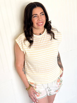 The Soft Butter Stripe Knit Top - 110 Blouses - The Farmhouse