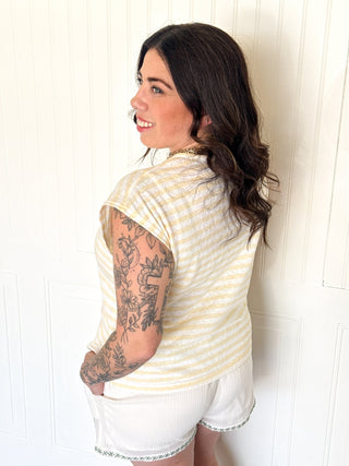 The Soft Butter Stripe Knit Top - 110 Blouses - The Farmhouse