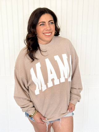 The Soft Taupe Mama Pullover - 120 Graphic Tees - The Farmhouse