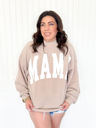 The Soft Taupe Mama Pullover - 120 Graphic Tees - The Farmhouse