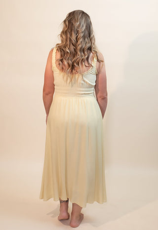 The Spaghetti Strap Effortless Midi, Butter Yellow - 170 Dresses - The Farmhouse