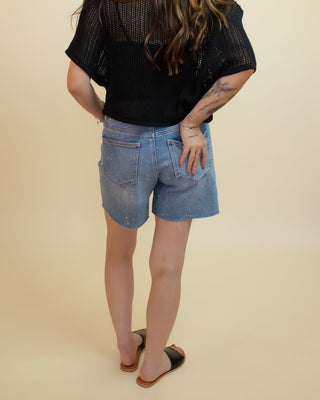 The Stardust Slouch Rhinestone Shorts - 220 Shorts + Skirts - The Farmhouse