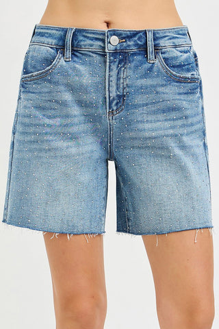 The Stardust Slouch Rhinestone Shorts - 220 Shorts + Skirts - The Farmhouse