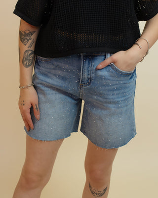 The Stardust Slouch Rhinestone Shorts - 220 Shorts + Skirts - The Farmhouse