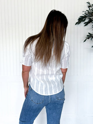 The Sweet Collar Stripe Button Top - 100 Casual Tops - The Farmhouse