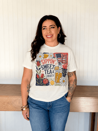 The Sweet Tea & Freedom Tee - 120 Graphic Tees - The Farmhouse