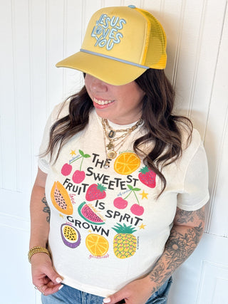 The Sweetest Fruit Is Spirit Grown Crop Tee - 120 Graphic Tees - The Farmhouse