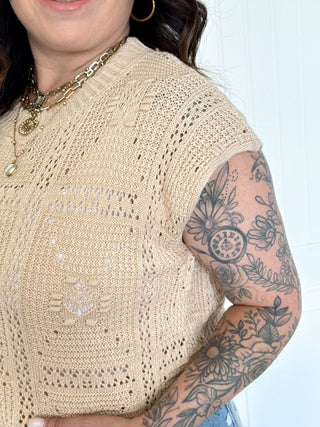 The Tansy Thread Short Sleeve Knit, Natural - 100 Casual Tops - The Farmhouse