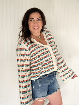 The Tansy Thread V - Neck Cardigan, One Size - 150 Kimonos + Cardigans - The Farmhouse