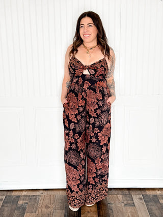 The Tie Bust Wide Leg Jumpsuit - 180 One Piece Outfits - The Farmhouse
