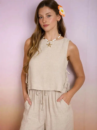 The Tie Side Breeze Crop - 100 Casual Tops - The Farmhouse