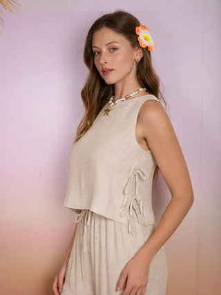 The Tie Side Breeze Crop - 100 Casual Tops - The Farmhouse