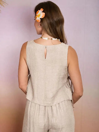 The Tie Side Breeze Crop - 100 Casual Tops - The Farmhouse
