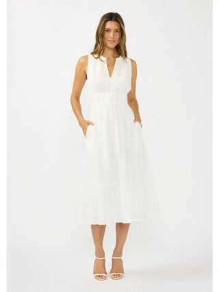 The Tiered Pocket Midi Dress, White - 170 Dresses - The Farmhouse