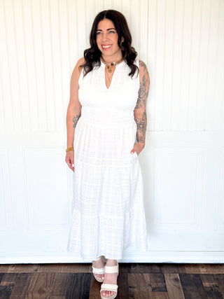 The Tiered Pocket Midi Dress, White - 170 Dresses - The Farmhouse