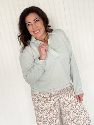 The Timber Stitch Long Sleeve Polo - 100 Casual Tops - The Farmhouse