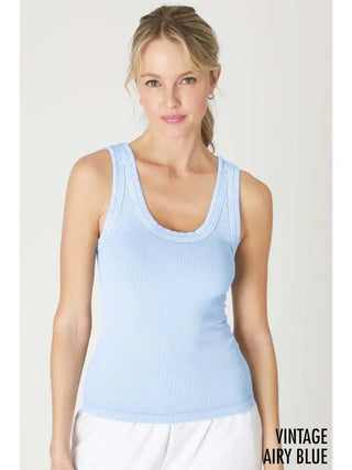 The Twice as Nice Rib Tank, Vintage Airy Blue - 130 Basics - The Farmhouse