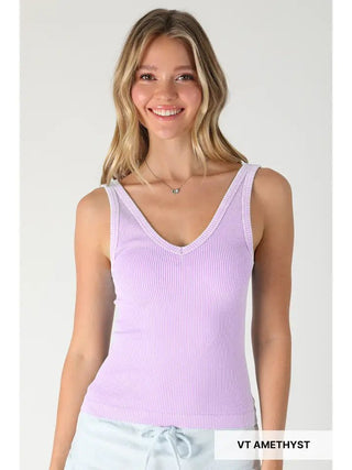 The Twice Styled Rib Tank, Vintage Amethyst - 130 Basics - The Farmhouse