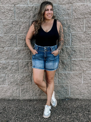 The Underground Double Layered V - Neck Tank - Black - 100 Casual Tops - The Farmhouse