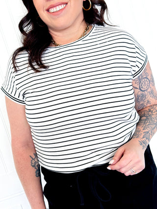 The Varsity Edge Stripe Tee - 100 Casual Tops - The Farmhouse