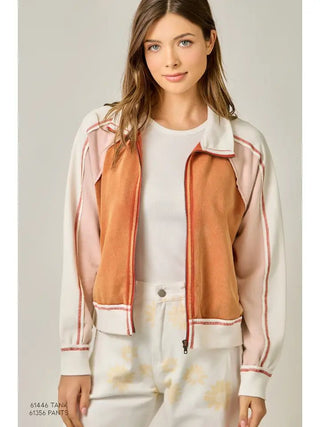 The Washed Red Block Zip Jacket - 250 Activewear + Lounge - The Farmhouse