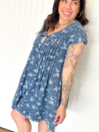 The Wildpetal Pintuck Denim Dress - Dress - The Farmhouse