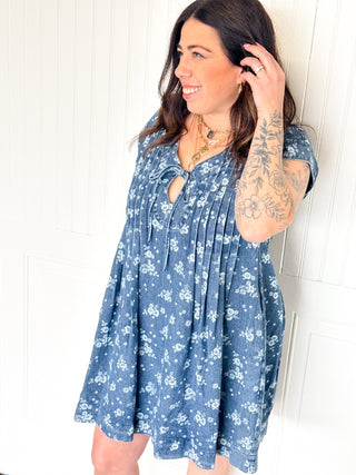 The Wildpetal Pintuck Denim Dress - Dress - The Farmhouse