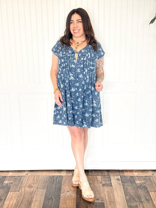 The Wildpetal Pintuck Denim Dress - Dress - The Farmhouse