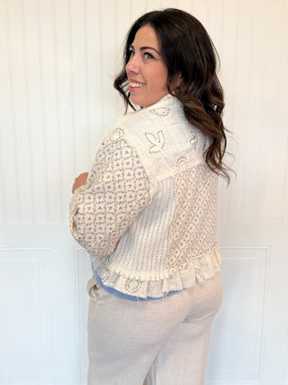 The Willow Ruffle Twill Jacket, Natural - 160 Outerwear - The Farmhouse