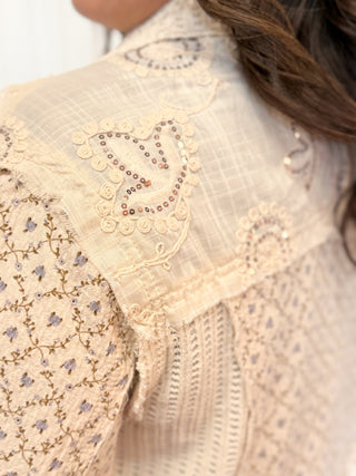 The Willow Ruffle Twill Jacket, Natural - 160 Outerwear - The Farmhouse
