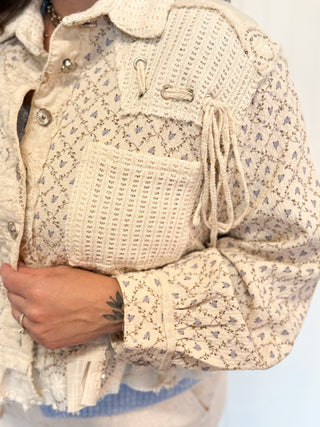 The Willow Ruffle Twill Jacket, Natural - 160 Outerwear - The Farmhouse