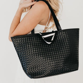 Tiffany Organized Tote Bag, Woven Black - 280 Bags - The Farmhouse