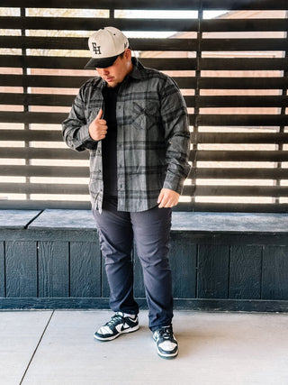 Timberline Men's Long Sleeve Flannel Shirt, Grey - 320 Men's - The Farmhouse