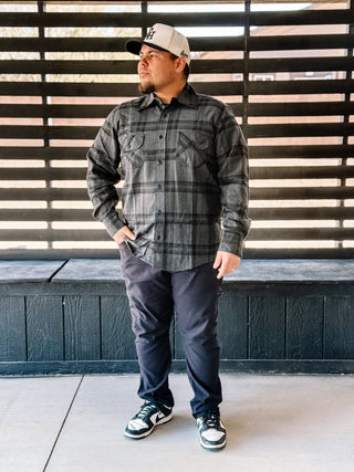 Timberline Men's Long Sleeve Flannel Shirt, Grey - 320 Men's - The Farmhouse