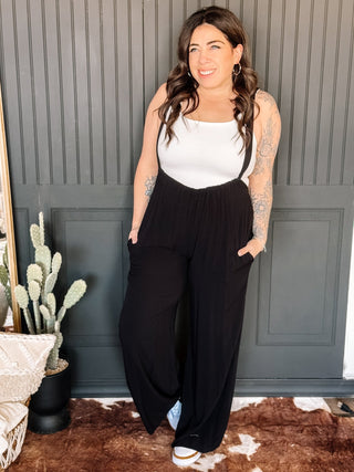 Timeless Suspender Style Jumpsuit, Black - The Farmhouse