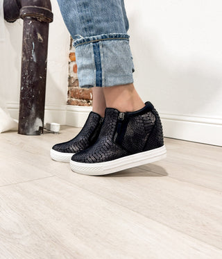 Timmibelle Wedge Sneaker in Black - 120 Sneakers - The Farmhouse