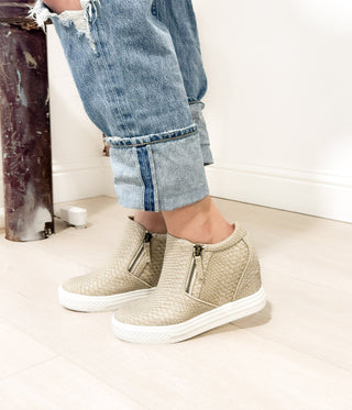 Timmibelle Wedge Sneaker in Cream - 120 Sneakers - The Farmhouse