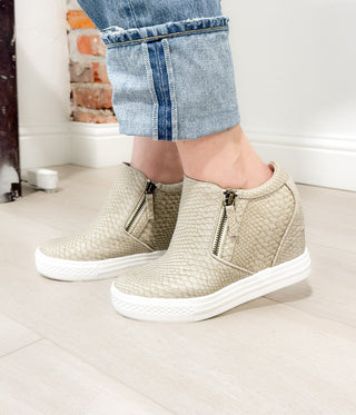 Timmibelle Wedge Sneaker in Cream - 120 Sneakers - The Farmhouse
