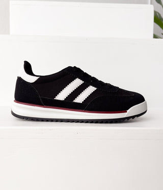 Tokyo Dual Stripe Sneakers in Black - 120 Sneakers - The Farmhouse