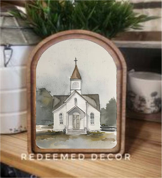 Top Watercolor Church Art Framed Art - 430 Holiday Décor - The Farmhouse