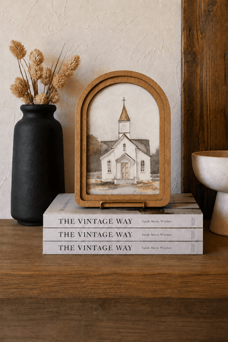 Top Watercolor Church Art Framed Art 6"x8" - 430 Holiday Décor - The Farmhouse